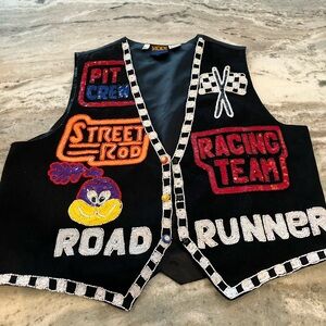 MODI racing themed Black Vest with Embroidery size XL
